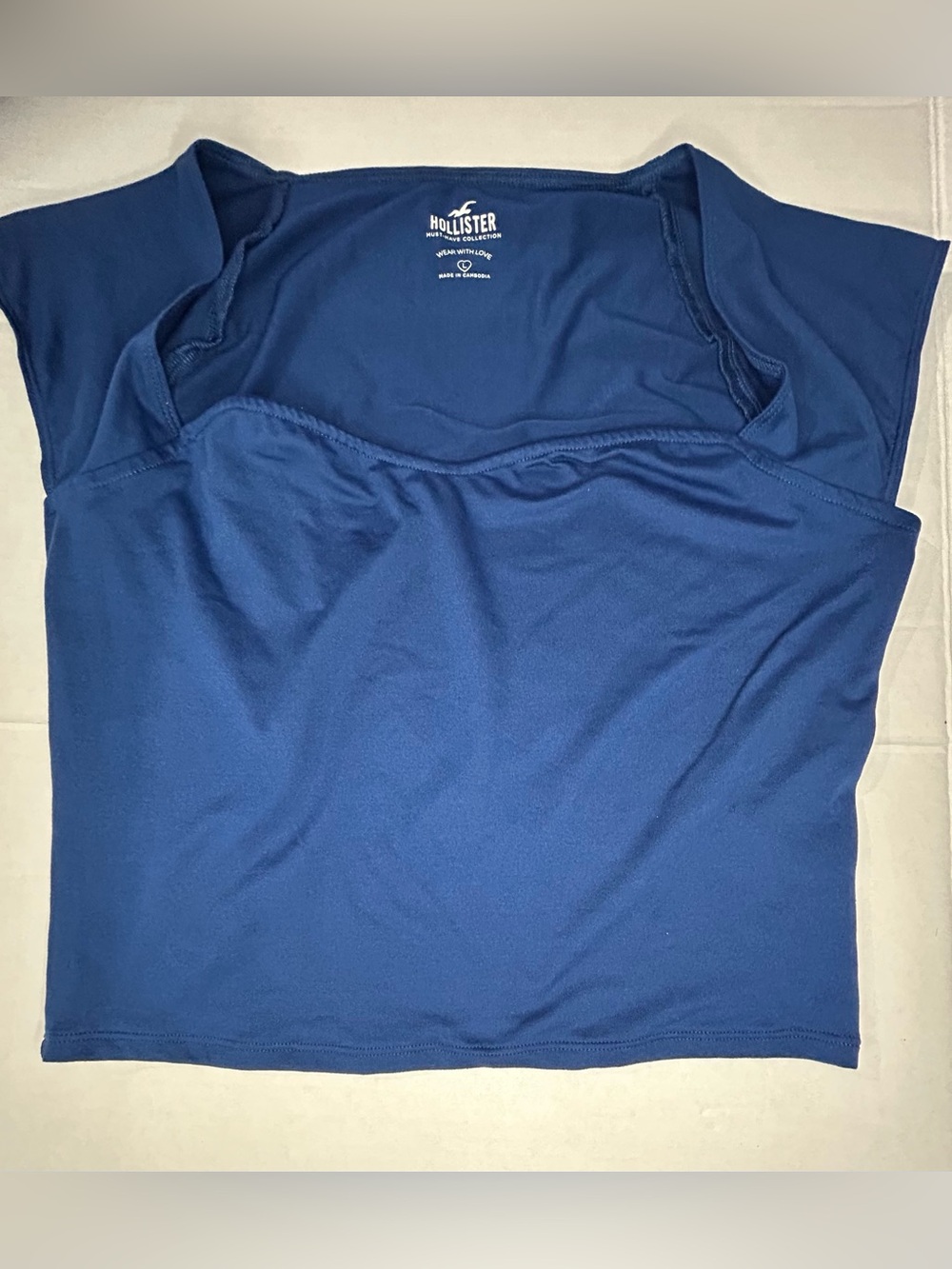Hollister Women's Blue Square Neck Top